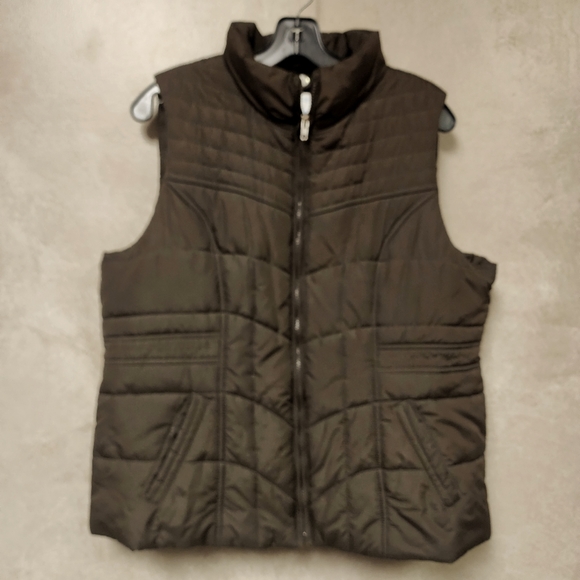 Cg.l.cg Chocolate Brown Puffer Vest With Reversible Under Jacket Size La… - Picture 5 of 13